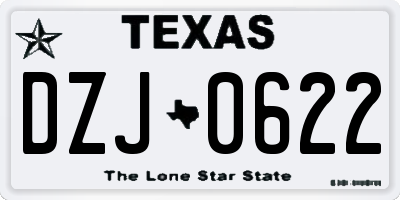 TX license plate DZJ0622