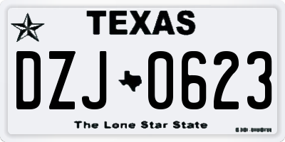 TX license plate DZJ0623