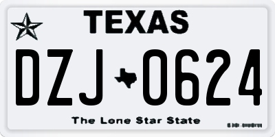 TX license plate DZJ0624