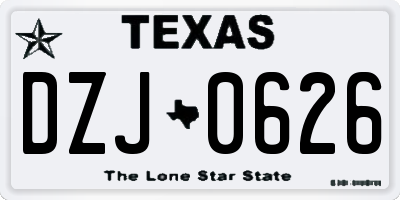 TX license plate DZJ0626