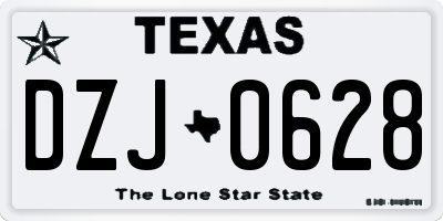 TX license plate DZJ0628