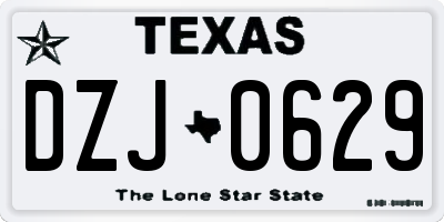 TX license plate DZJ0629