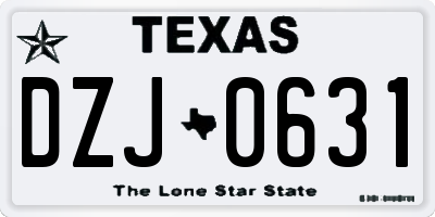 TX license plate DZJ0631