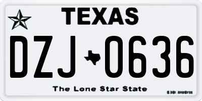 TX license plate DZJ0636