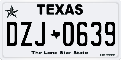 TX license plate DZJ0639
