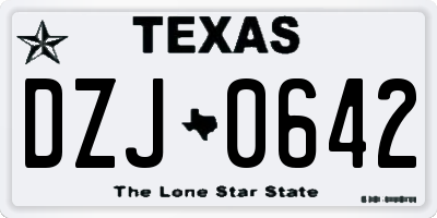 TX license plate DZJ0642