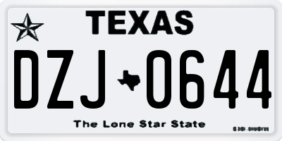 TX license plate DZJ0644