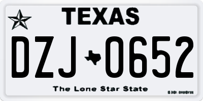 TX license plate DZJ0652