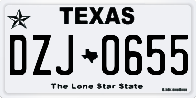 TX license plate DZJ0655