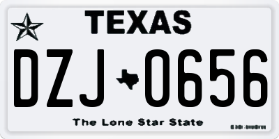 TX license plate DZJ0656