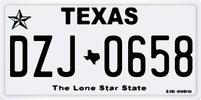 TX license plate DZJ0658