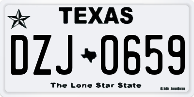 TX license plate DZJ0659
