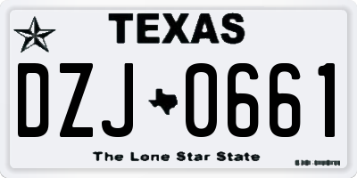 TX license plate DZJ0661