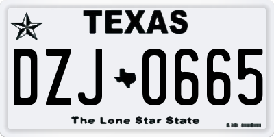 TX license plate DZJ0665