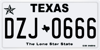 TX license plate DZJ0666