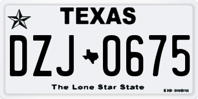 TX license plate DZJ0675