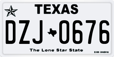 TX license plate DZJ0676