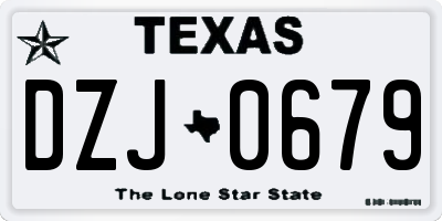 TX license plate DZJ0679