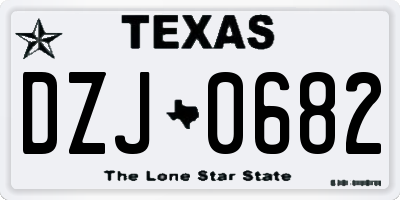 TX license plate DZJ0682