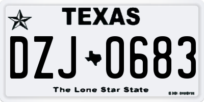 TX license plate DZJ0683