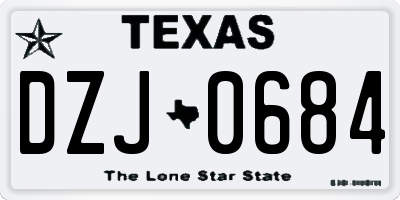 TX license plate DZJ0684