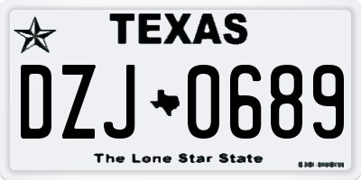 TX license plate DZJ0689