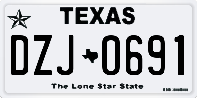TX license plate DZJ0691