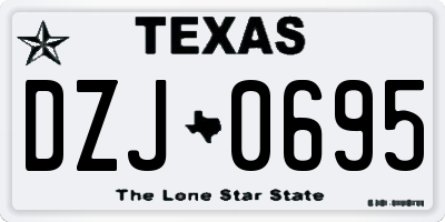 TX license plate DZJ0695