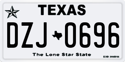 TX license plate DZJ0696