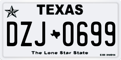 TX license plate DZJ0699