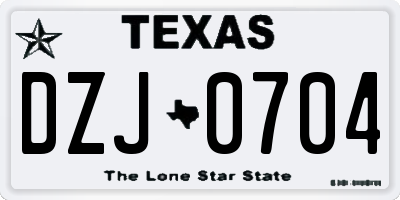 TX license plate DZJ0704