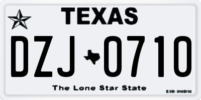 TX license plate DZJ0710