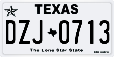 TX license plate DZJ0713