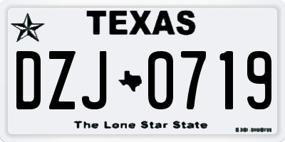 TX license plate DZJ0719