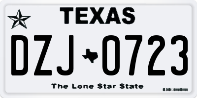 TX license plate DZJ0723