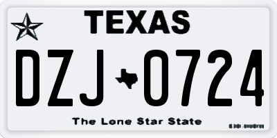TX license plate DZJ0724