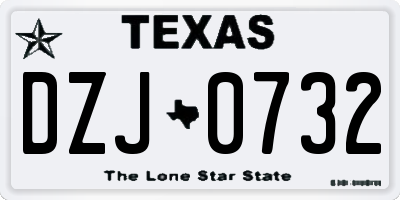 TX license plate DZJ0732