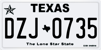 TX license plate DZJ0735