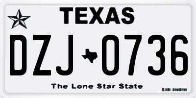 TX license plate DZJ0736