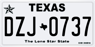 TX license plate DZJ0737