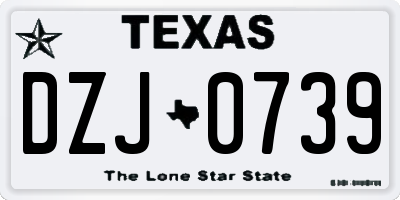 TX license plate DZJ0739