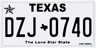 TX license plate DZJ0740