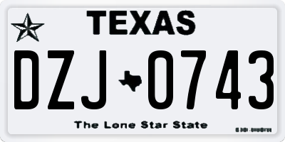TX license plate DZJ0743