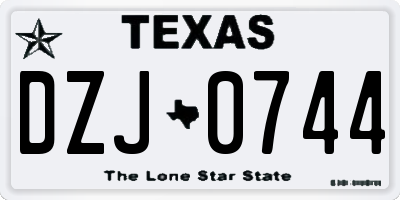 TX license plate DZJ0744