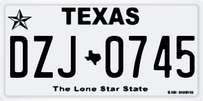 TX license plate DZJ0745