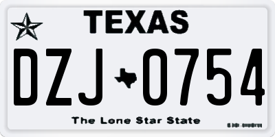 TX license plate DZJ0754