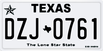 TX license plate DZJ0761