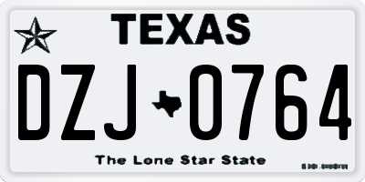 TX license plate DZJ0764