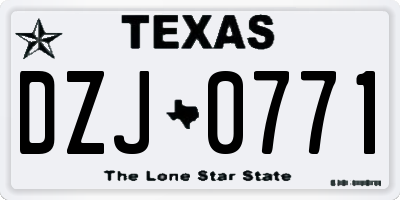 TX license plate DZJ0771
