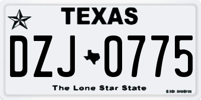 TX license plate DZJ0775